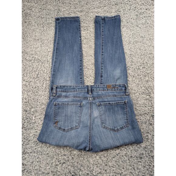 KUT From The Kloth Jeans Women 2 Blue Straight Casual Distressed Stretch Denim - Picture 1 of 10